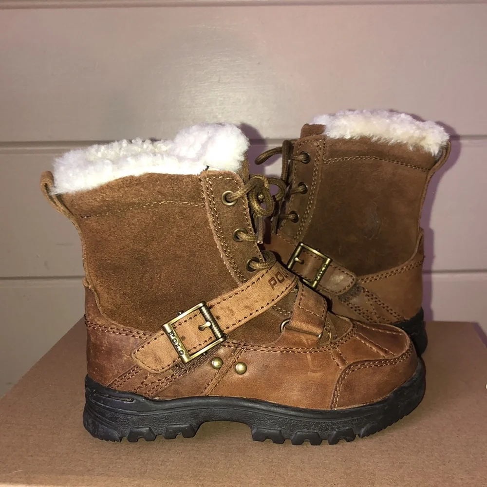 Polo by Ralph Lauren Leather Shearling Boot Size 9